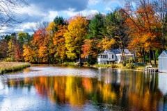 Pleasure Lake, South Fallsburg, Sullivan County in the Catskill Mountains, NY.  Oct. 2015.