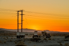 Sunrise along North Indian Canyon Drive in the Coachella Valley north of Palm Springs